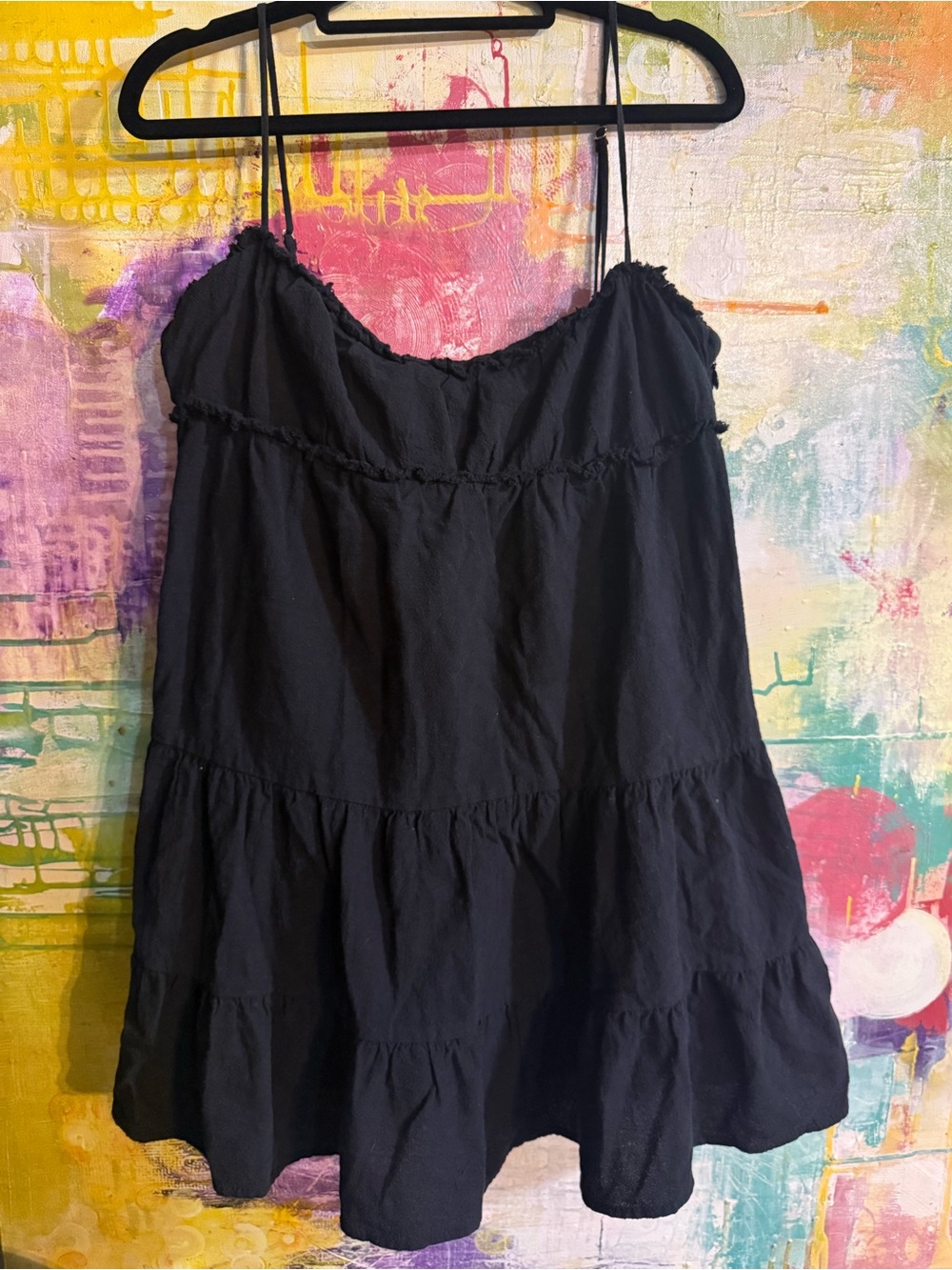 Zara Short Tiered Chiffon Babydoll Mini Dress 🖤